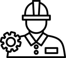 Engineer Line Icon Design vector