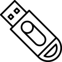Thumb Drive Line Icon Design vector