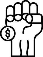 Fist Line Icon Design vector
