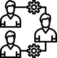 Teamwork Line Icon Design vector