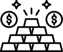 Gold Stack Line Icon Design vector