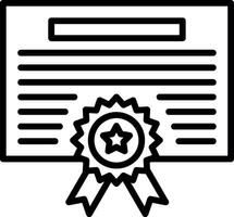 Certificate Line Icon Design vector