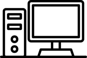Desktop Computer Line Icon Design vector