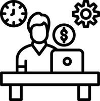 Hard Work Line Icon Design vector