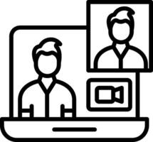 Videocall Line Icon Design vector