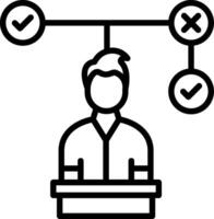 Decision Making Line Icon Design vector