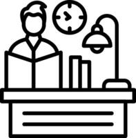Studying Line Icon Design vector