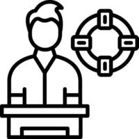 Lifeguard Line Icon Design vector