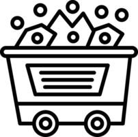 Coal Mining Line Icon Design vector