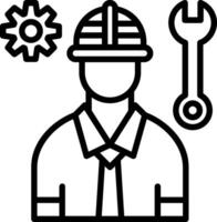 Engineer Line Icon Design vector