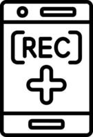Record Line Icon Design vector
