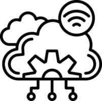 Cloud Computing Line Icon Design vector