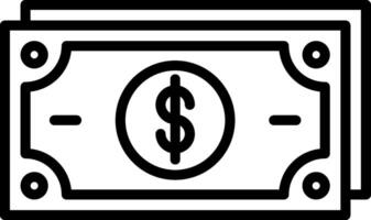 Dollar Note Line Icon Design vector