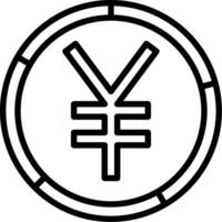 Yuan Line Icon Design vector