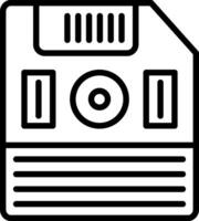 Floppy Disk Line Icon Design vector