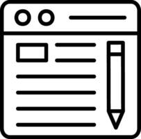 Blog Sheet Line Icon Design vector