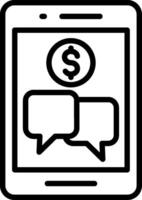 Mobile Chat Line Icon Design vector