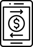 Mobile Monetizing Line Icon Design vector