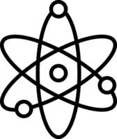 átomo línea icono diseño vector