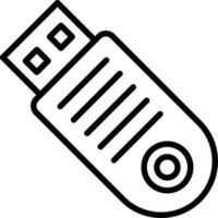 Usb Line Icon Design vector