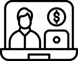 Online Job Line Icon Design vector