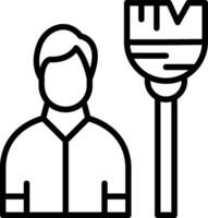 Sweeper Line Icon Design vector