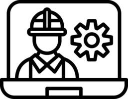 Online Workers Line Icon Design vector