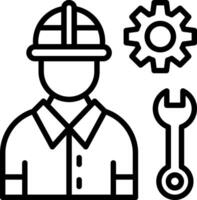 Engineer Line Icon Design vector