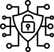 Cyber Security Line Icon Design vector