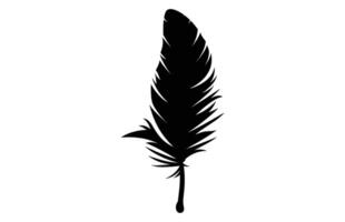 Cute Bird Feather Silhouette Illustration, Bird Feather icon, Black silhouette of a bird feather on a white background, Different types of bird feather. vector