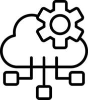 Cloud Computing Line Icon Design vector