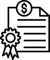 Certificate Line Icon Design vector