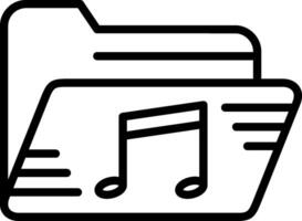 Music Folder Line Icon Design vector