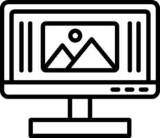 Monitor Line Icon Design vector