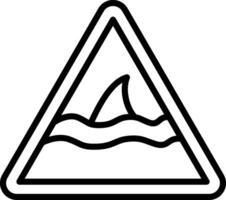 Shark Warning Line Icon Design vector