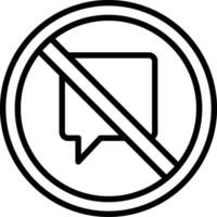 No Talk Line Icon Design vector