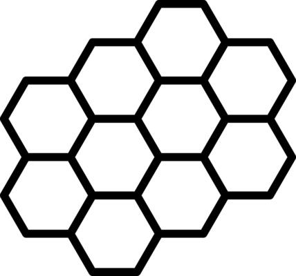 Honey Comb Line Icon Design