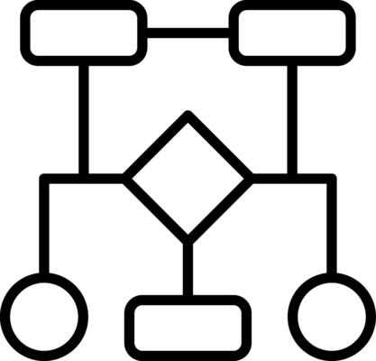 Flow Chart Line Icon Design