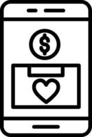 Online Donation Line Icon Design vector