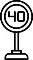 Speed Limit Line Icon Design vector