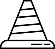 Traffic Cone Line Icon Design vector