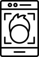Face Lock Line Icon Design vector