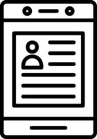 Online Resume Line Icon Design vector