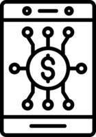 Digital Money Line Icon Design vector