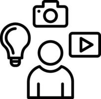 Content Creator Line Icon Design vector