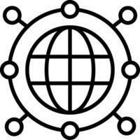 Global Network Line Icon Design vector