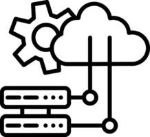 Cloud Server Line Icon Design vector