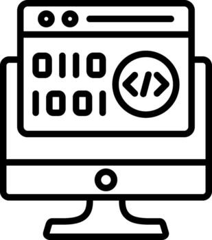 binario código línea icono diseño vector