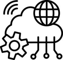 Cloud Network Line Icon Design vector