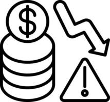 Financial Risk Line Icon Design vector